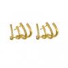 18K Gold-Plated Zircon Claw Stud Earrings with S925 Sterling Silver Needle