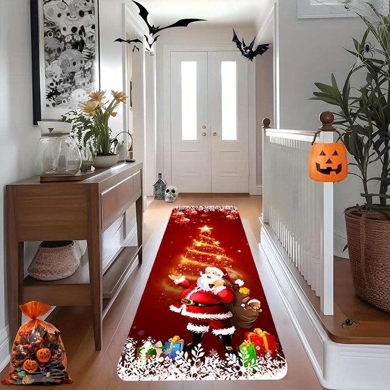 1Pcs Anti Fatigue Kitchen Rugs,  Christmas Corridor Print Waterproof Non-Slip Thick Cushioned Kitchen Mat Heavy Duty Comfort Standing Mat for Kitchen