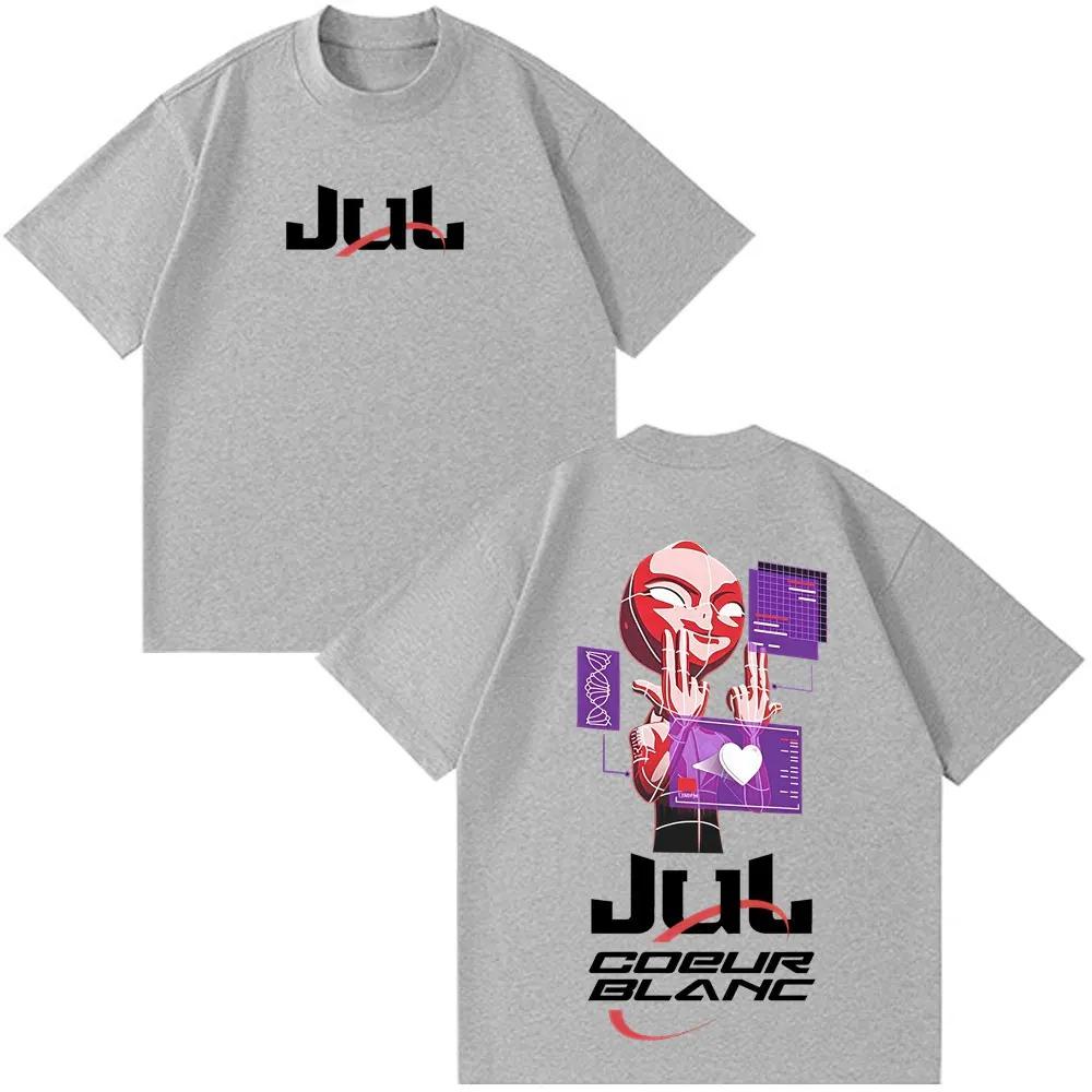

Rapper Jul Fashion Print TShirt Unisex Summer Cotton Short Sleeve Oversized Gothic Punk Loose Fashion Women And Unisex TShirt 4XL