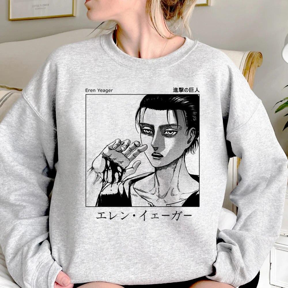 Атака Титанов Эрен толстовки женские корейский стиль аниме уличная винтажные толстовки — фото 16