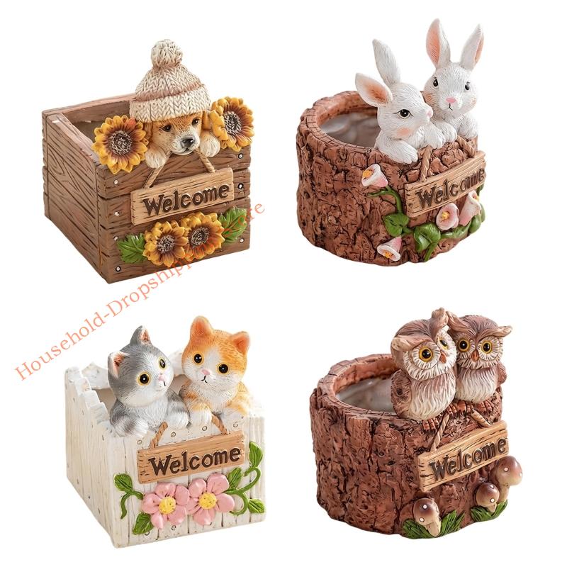 Artistic Resin Succulents Planter With Fun Animal Motifs Animal Resins Planter Suitable For Succulents Arrangements 85AD