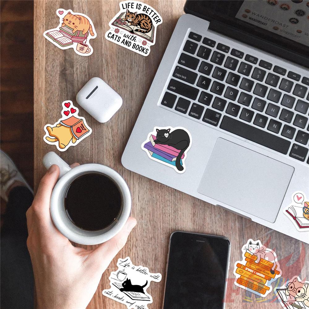 100Pcs/Set Funny Reading . Cats & Books Stickers DIY Fashion Decals Stickers