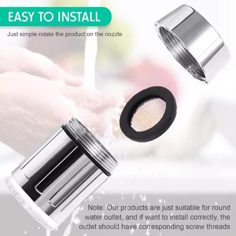 LED Temperature Sensitive Faucet Water Saving Bathroom Kitchen Sensor 7 Color Change Faucet Head Aerator Tap Nozzle Shower