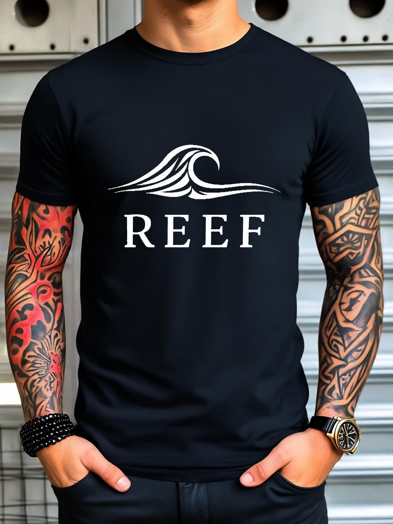 Cotton Blend T-shirt - Summer Casual Sports Tee with  REEF  Print M