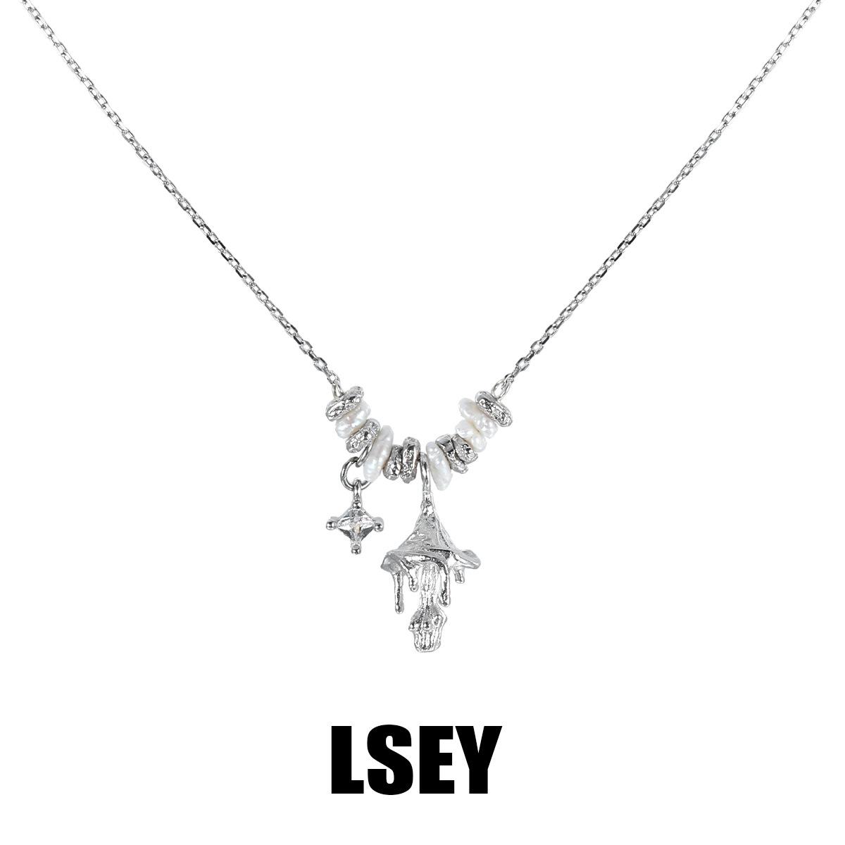 

Necklace Cold Wind S925 Sterling Silver Niche Premium Temperament Versatile Necklace Silver Jewelry 925 Silver біле золото кольору