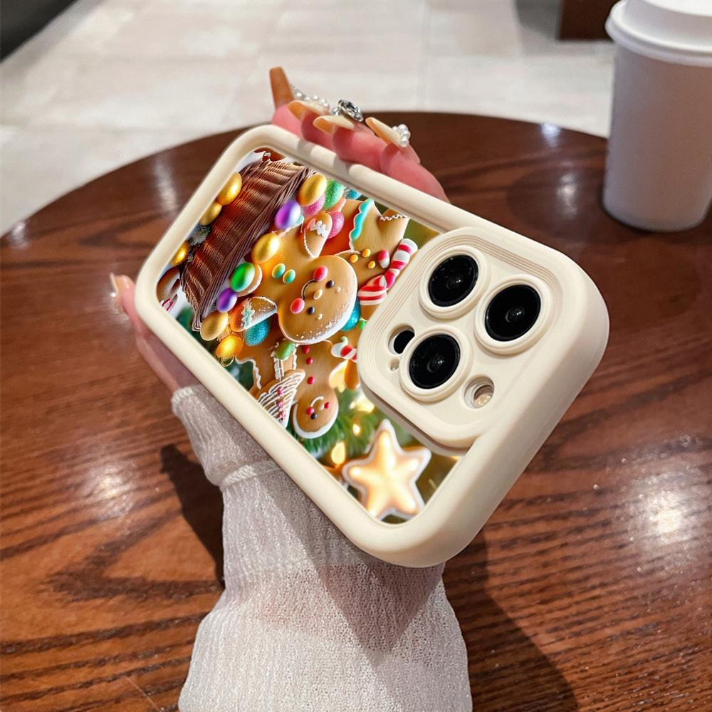 N107 Happy New Year Christmas Art Soft Angel Eyes Phone Cases for iPhone 16 15 14 13 11 Pro Max 8 7 6s Plus 12 Mini XR XS Max SE Shockproof Cover