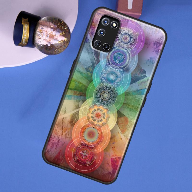 Mandala Chakra Yoga Phone Case For Oppo A40 A60 A80 A16 A76 A96 A91 A15 A17 A57S A18 A38 A58 A78 A98 A74 A94 A54
