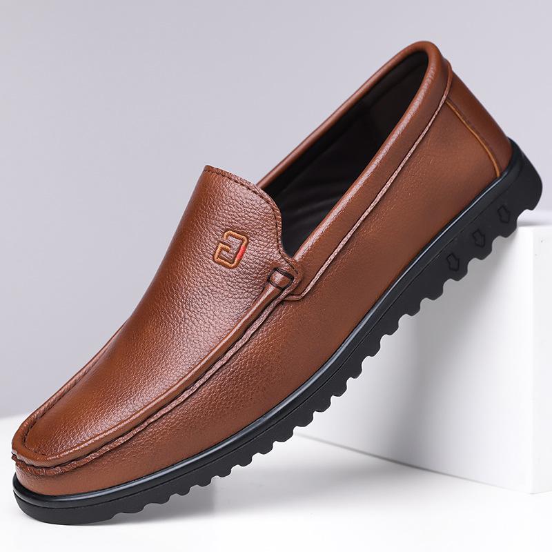 Fashion 2025 Spring Autumn Soft Leather Shoes for Men Fashion Casual Solid Color Light Loafers Male British Style New Designer Shies Man