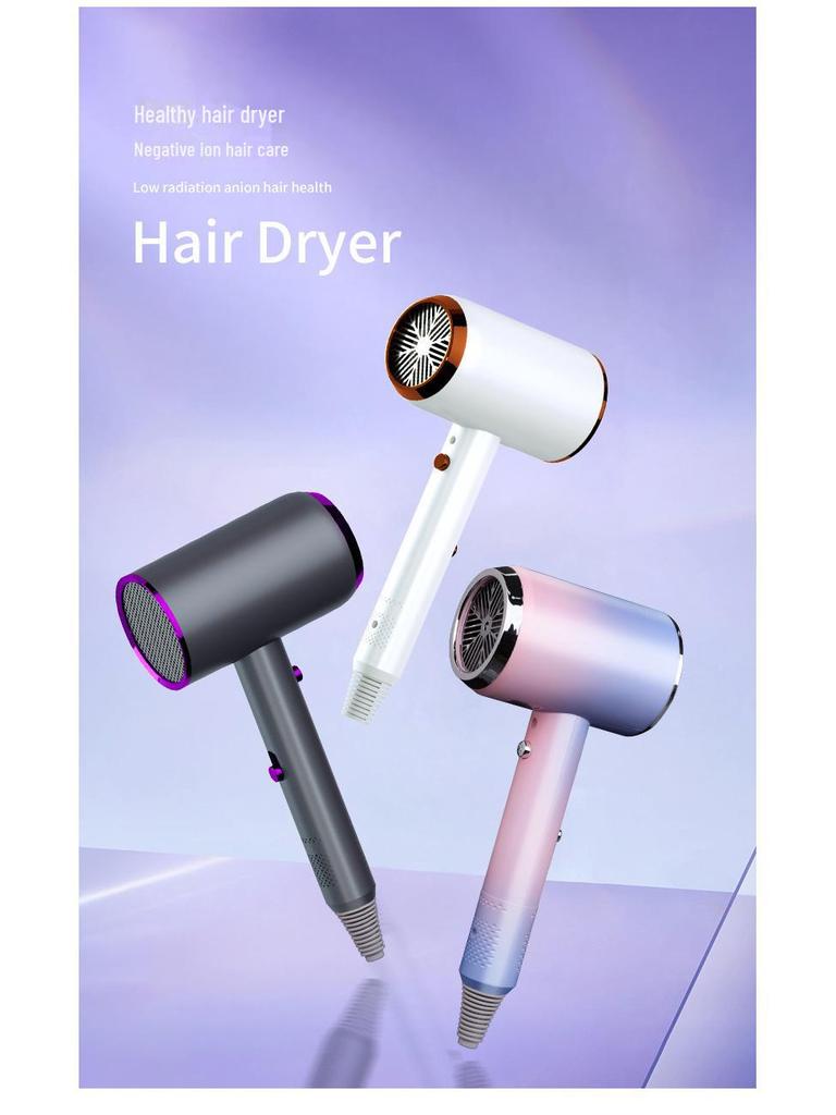 High Power Blue Light Ionic Hair Dryer: Portable, Efficient, Noise-Reducing, Quick-Drying