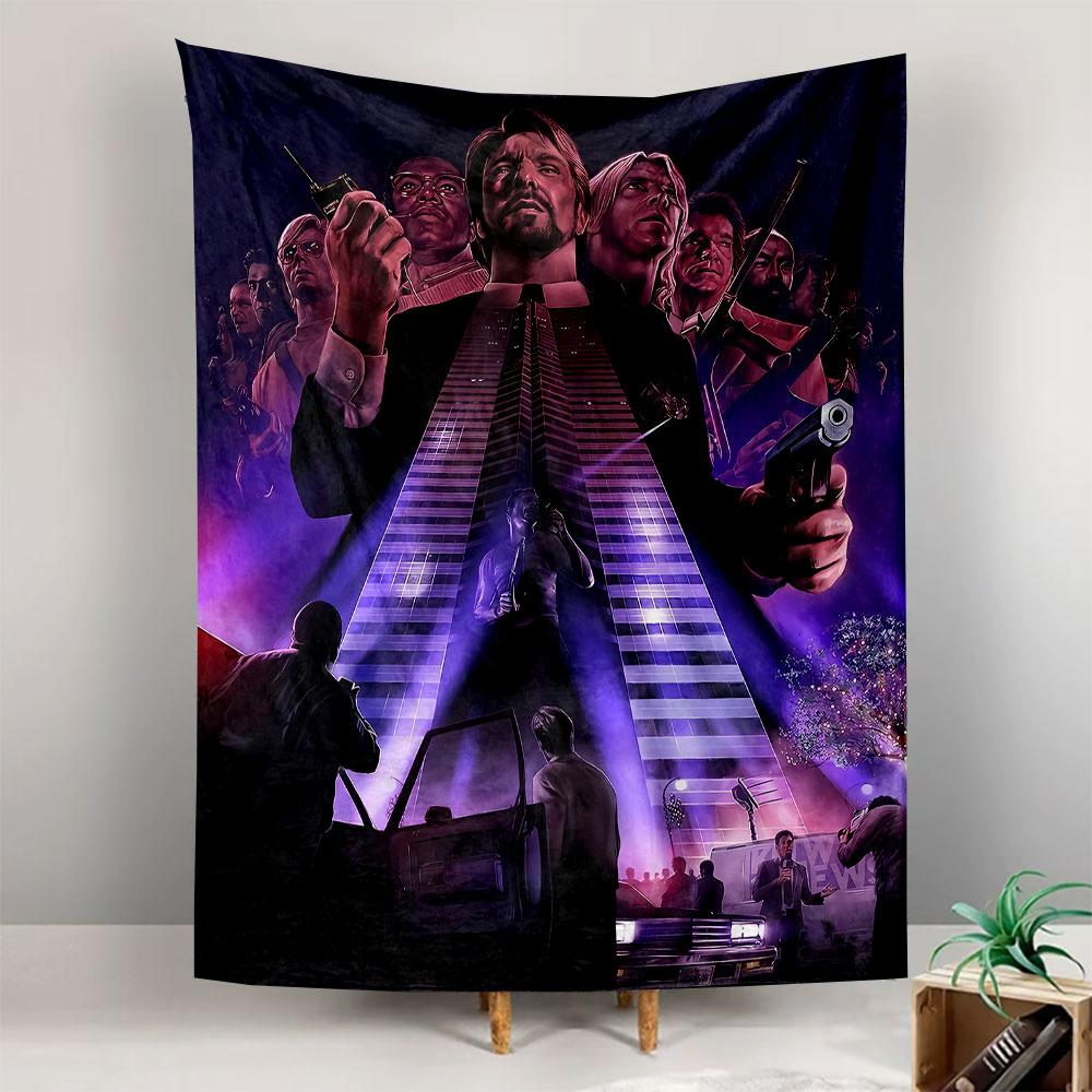 Diner Gangster Scene Tapestry Wall Hanging, Retro Crime Movie Art, Moody Noir Wall Decor for Bedroom Man Cave