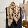 Spring Summer New 68cm Printed Vintage Women's Square Scarf, Ladies Casual Neck Scar
