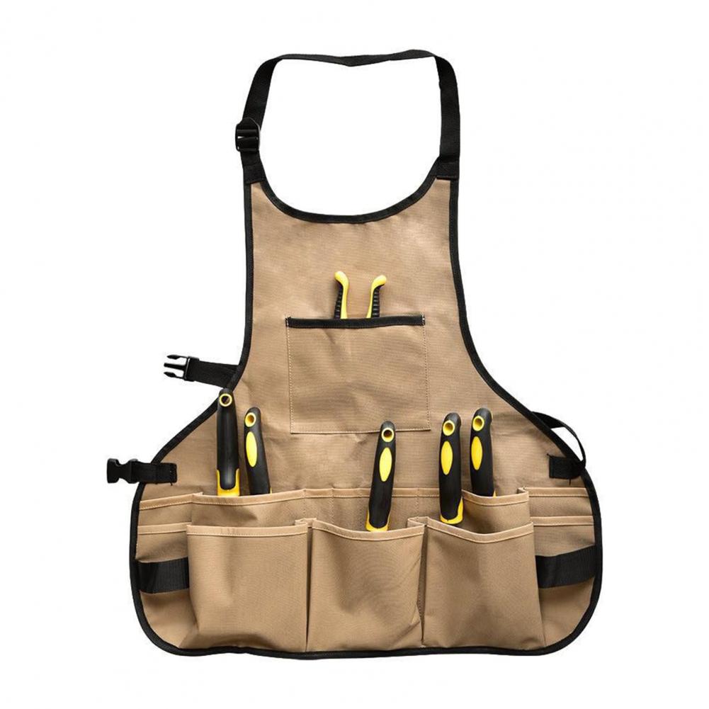 Durable Gardening Apron Garden Apron with Adjustable Straps Capacity Tool Pockets Outdoor Gardening Work Apron for Scissors