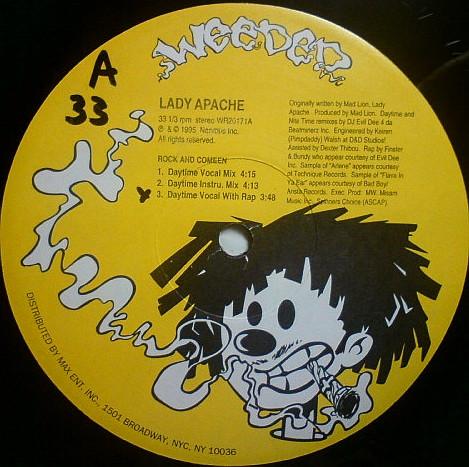 

12inch Record LADY APACHE Rock And Comeen Remixes WR20171 Weeded 1995 US Rap HipHopRB Used
