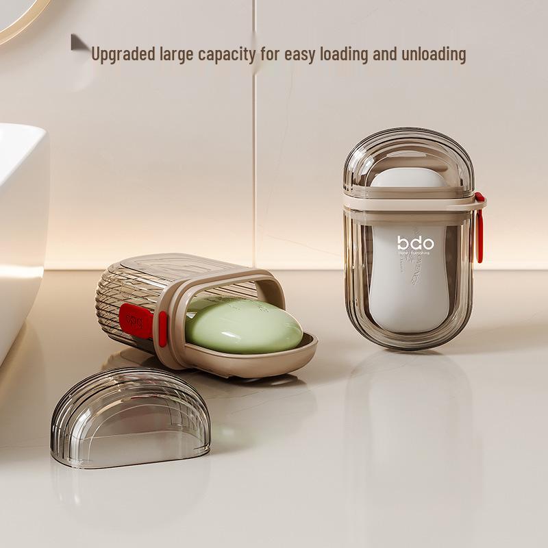 Portable Mini Soap Box with Sealed Lid and Drain - Transparent, Lightweight, High-End Design