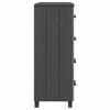 Vidaxl Komoda Hamar, Ciemnoszara, 79X40X103,5 Cm, Lite Drewno Sosnowe