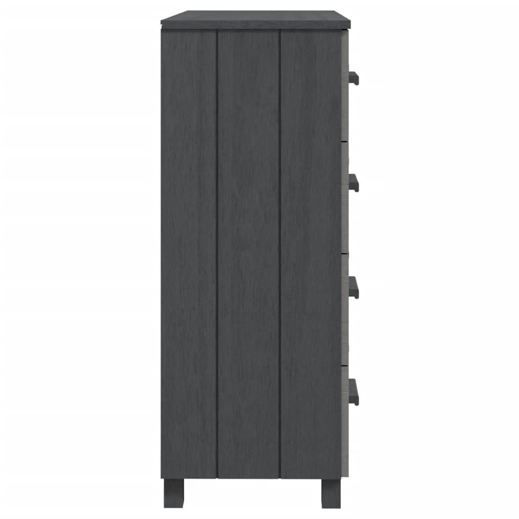 Vidaxl Komoda Hamar, Ciemnoszara, 79X40X103,5 Cm, Lite Drewno Sosnowe
