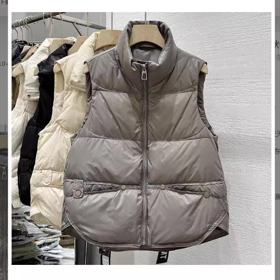 Autumn Stand-up Collar Down Cotton Waistcoat for Small People, All-match Fashion Cotton Waistcoat Waistcoat Jacket Trend