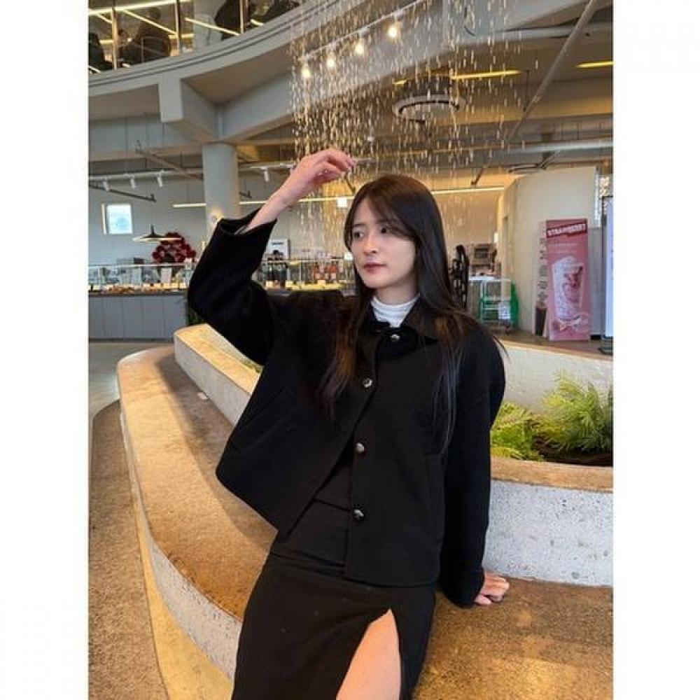 

Cc Collect Basic Collar Handmade Short Coat C261msg502 BK/55