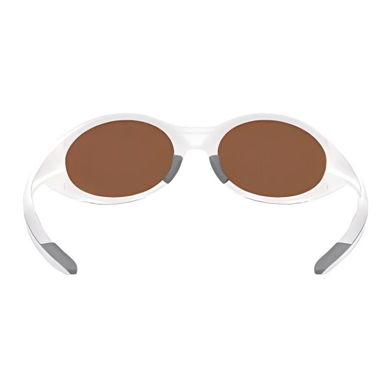 Oakley Temple Lettering Logo Embellishment Injection Molded Irregular Sunglasses Unisex Couple White