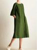 Stylish Summer Cotton-Linen Patchwork Mid-Length Skirt - Plus Size Women's Clothing