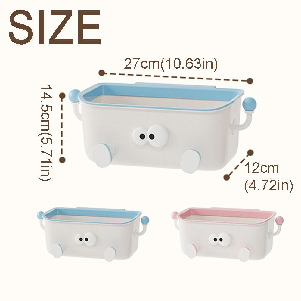 Cartoon Bedside Hanging Basket Free Punch Large Capacity Door Hanging Trash Can Space Saving Plastic Bed Storage Organizer