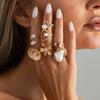 IngeSight.Z Elegant Retro Imitation Pearl Flower Knuckle Rings Women New Bohemia Gold Color Stackable Ring Wedding Party Jewelry