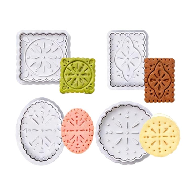

4Pcs Nonstick Waffle Biscuits Molds Press Type Nonstick Cookie Cutter Party Baking SuppliesFor Family Baking Activity 1