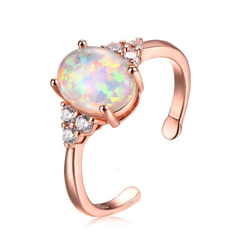 Supply, Platinum Opal Open Ring, Fashion Retro