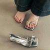 Water Diamond Style Toe Post Slide Sandals For Women Summer Fashion With Rubber Sole