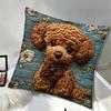 Brown Poodle Cushion Covers Chair Living Room Pillowcase Cozy Zipper Sofa Pillow Covers Bedroom Indoor Home Decor