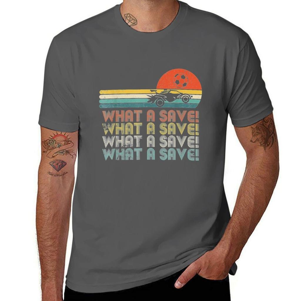 What a Save Vintage Retro Rckett Soccer Car TShirt Simple Graphic Design TShirt