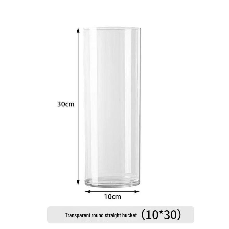 Transparent Cylindrical Aluminum Flower Nurturing Bucket (Set of 5)