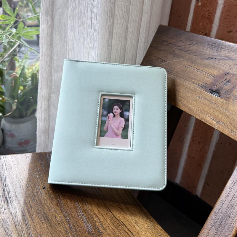 Classic Leather Photo Album with Hollow Window Cover, for 3 Inch Polaroid Instax Mini Pictures & K-Pop Star Cards, 277 Pockets