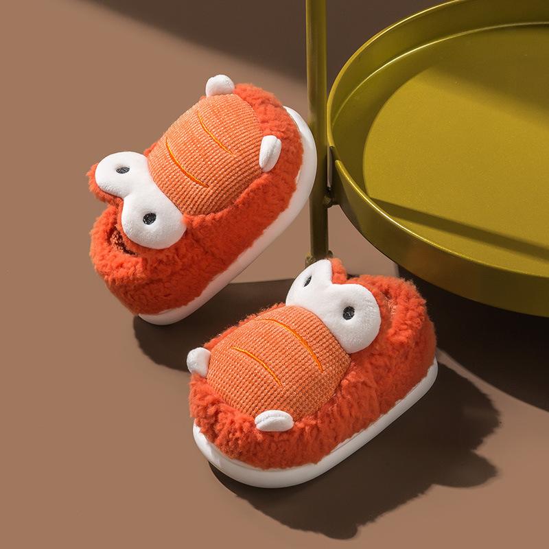 

2024 Новые хлопковые тапочки для девочек, осень и зима, домашние плюшевые крокодиловые милые детские мальчиковые универсальные теплые хлопковые туфли в японском стиле 140 оранжевый