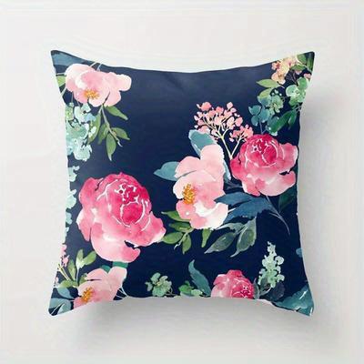 Home Decor Watercolor Floral Patterned Cushion Covers Pattern Cushion Cover Suitable For Sofa Bedroom Car Pillow Cover