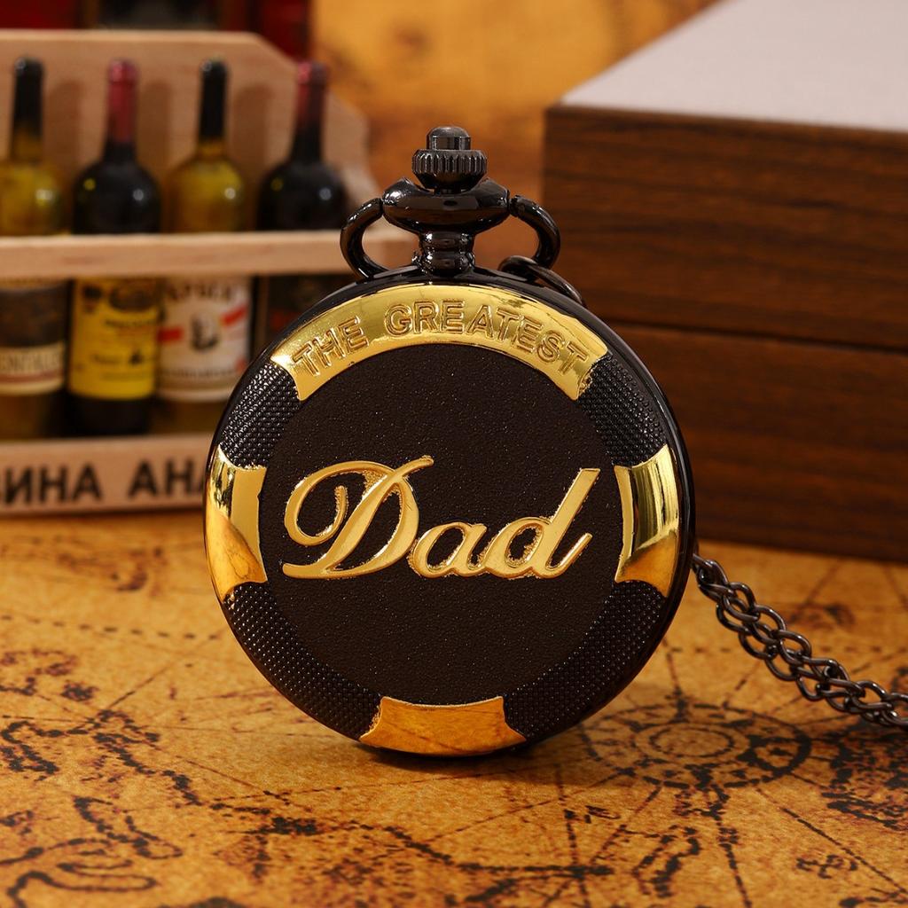 Dad Pocket Watch Quartz Pocket Watch Black Vintage