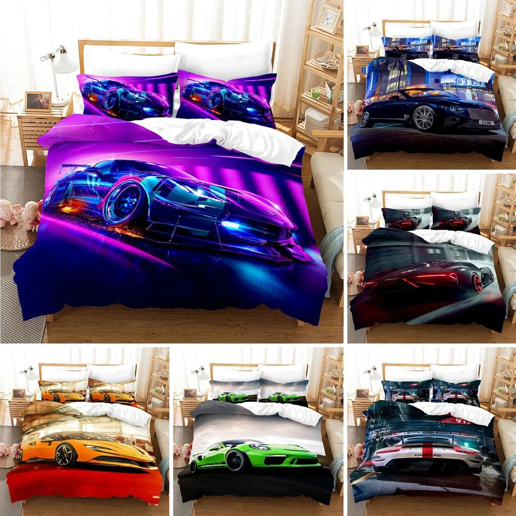 Sportwagen Luxus Bettwäsche Set Bettbezug Schlafzimmer Bettdeckenbezüge Einzel Twin King Size Bettbezug Heimtextilien