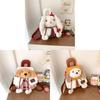 Cute Plush Dog Cartoon Backpack With Canvas Material And Drawstring Closure For Daily Use
