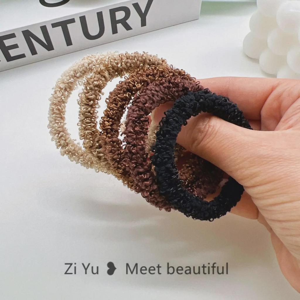 Chic Teddy Fur Hair Ring: Cozy Autumn/Winter Plush Ponytail Holder for Women