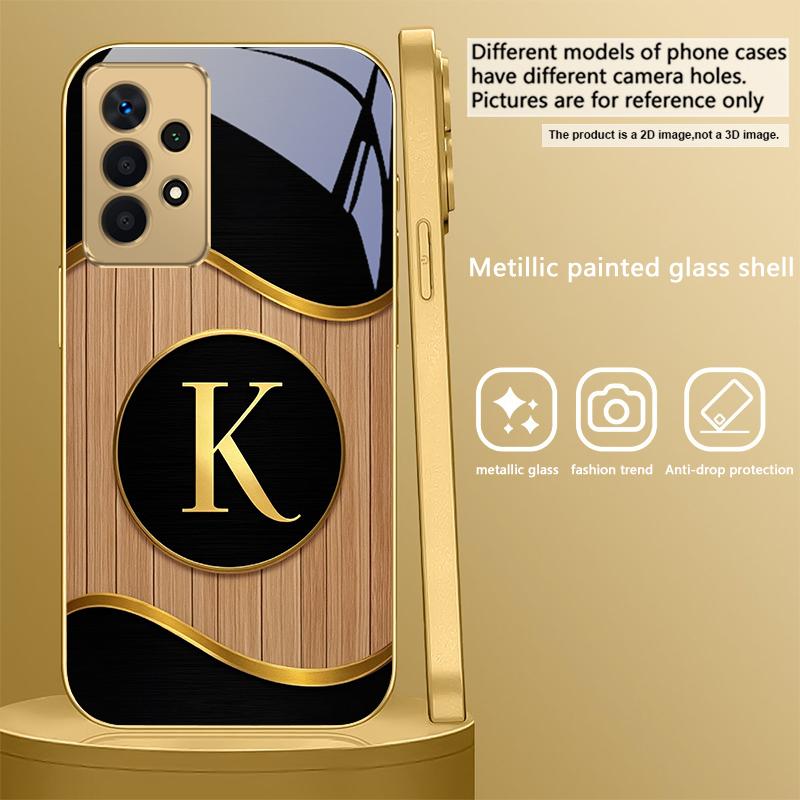 

Роскошные буквы-эмблемы Для Samsung A 01 52S A04 A05S A10 A12 13 22 23 24 36 42 M02 Note 10 20Ultra 8 9 Золотой стеклянный чехол для телефона Galaxy A52s 5G