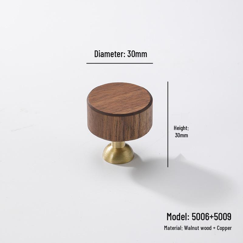 Japanese Minimalist Walnut Handle Solid Wood Cabinet and Wardrobe Drawer Handle