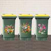Sunflower Trash Can Stickers Floral Wheel Trash Can Stickers Self-Adhesive Waterproof Pvc Decals For Walls Bathroom Home Decor