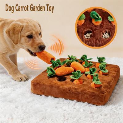 Dog Carrot Plush Toy Interactive Dog Toys Puzzle Toys Non-Slip Nosework Feed Games for Aggressive Chewers Pet Brain Training