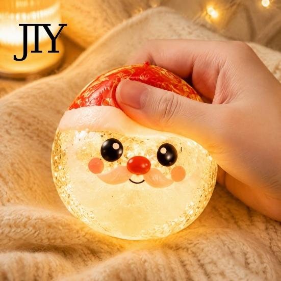 Slow Rebound Dumpling Toys 1/5Pcs Christmas Stress Relief Toy, LED Glowing Squeeze Toy with Steamer, Santa Snowman Reindeer Gingerbread Man