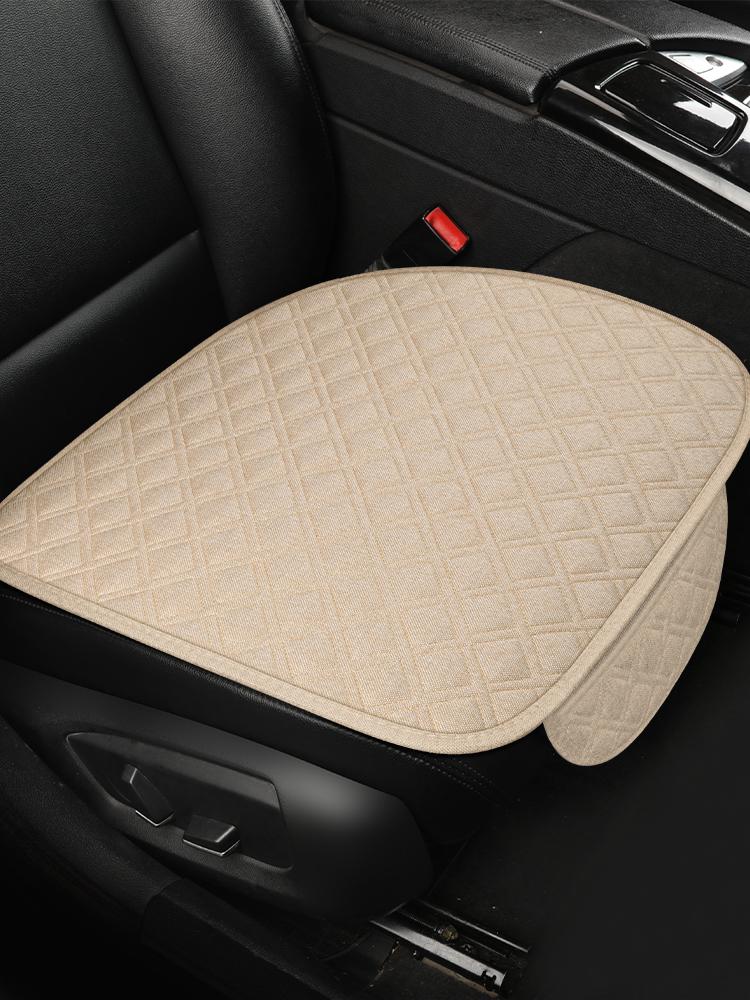 Car Seat Cushion, Dirt Resistant Linen Seat Cover, Small Three Pieces, Driver'S Seat, Single Seat, Small Waist