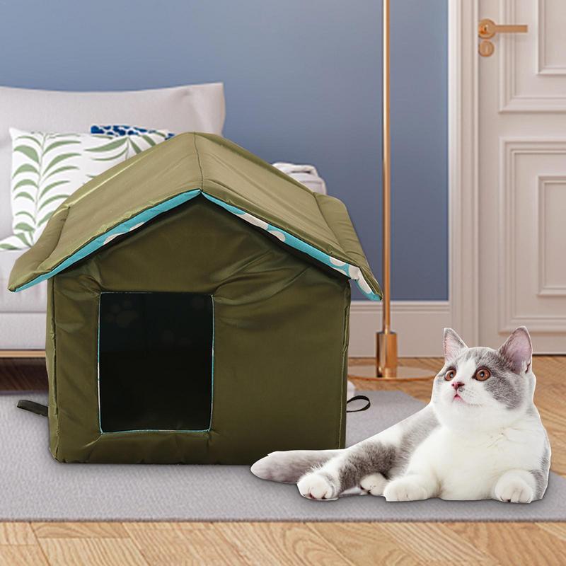 Warm Outdoor Cat House Foldable Insulated Cat House For Pet Weatherproof Cat Houses For Outdoor Cats Dogs And Small Animals