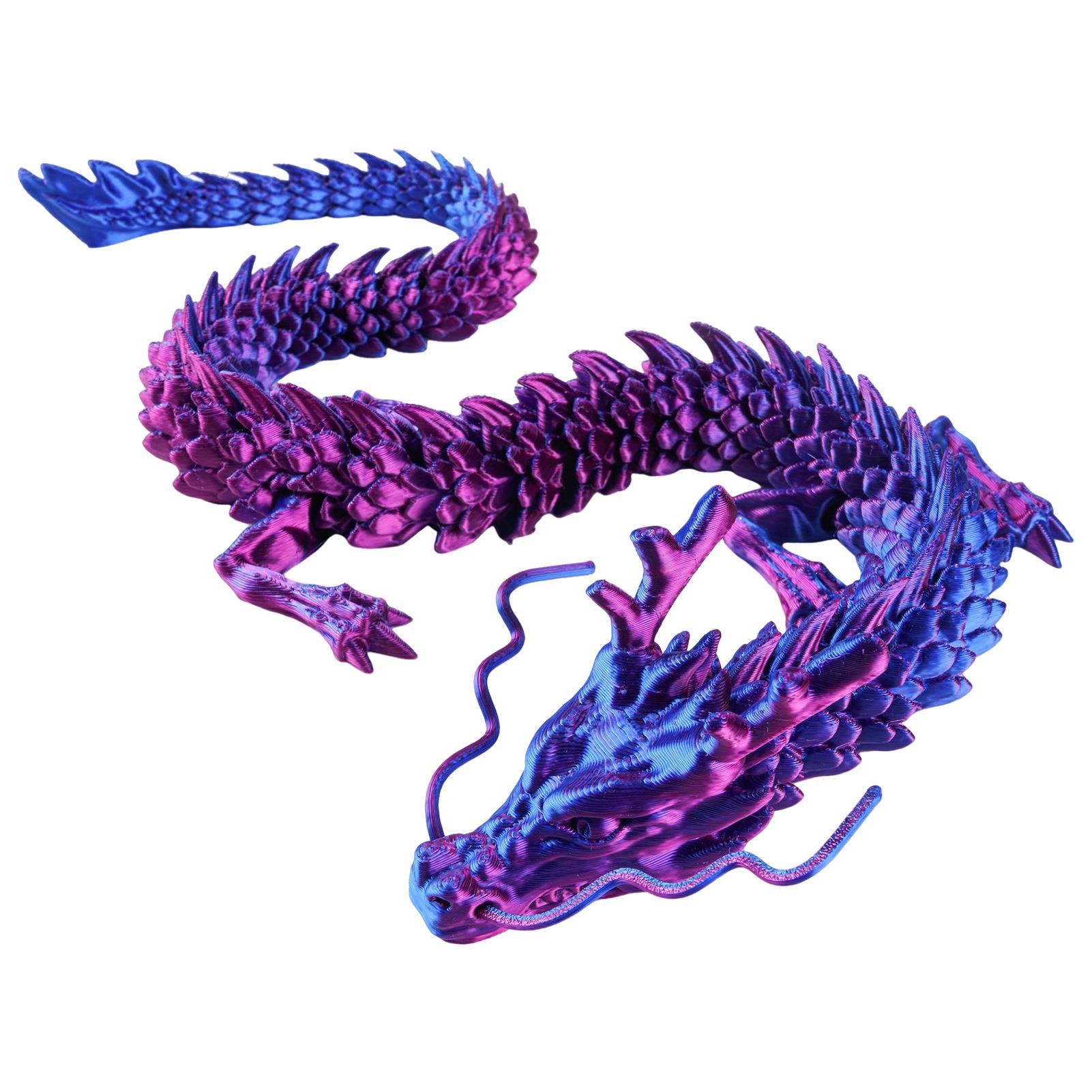 

30CM 3D Printed Colorful Chinese Dragon Antistress Fidget Toy Gifts for Kids Rotatable Figures Home Decorations