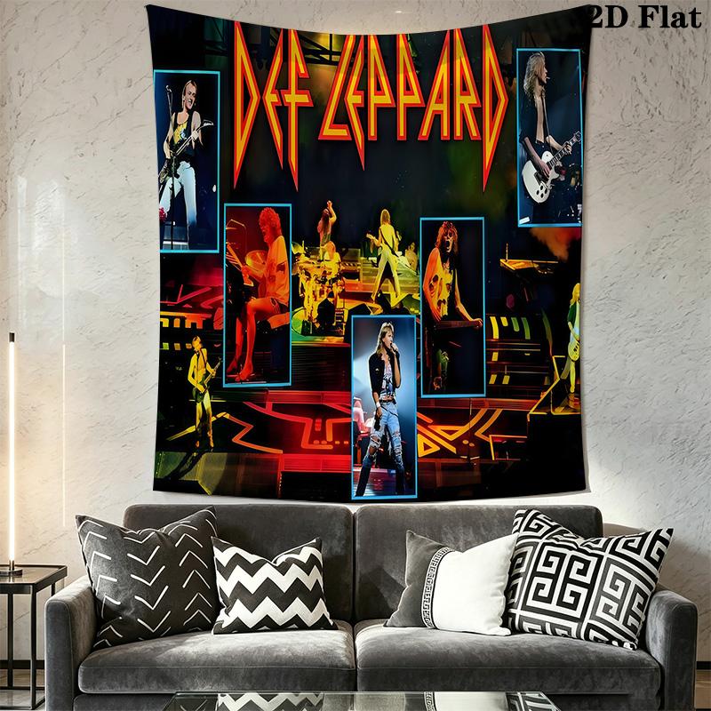 Def Leppard Live Stage Tapestry Background Cloth Fashion Print Christmas Gift Work Of Art Wall Decoration