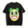 Funny Clown Print Casual Top Unisex Fun Cartoon Crewneck Tshirt Trendy Versatile Daily Wear Pure Cotton T-shirt