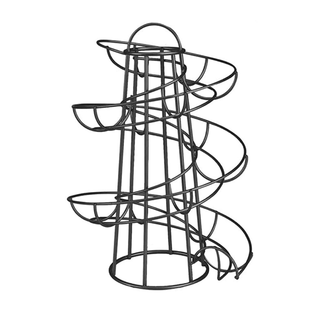 Spiralny Stojak na Jajka Spiralny Skelter na Jajka Dozownik Wielofunkcyjny Metalowy Spiralny Koszyk na Jajka Półka do Przechowywania Jajek na Blat Kuchenny